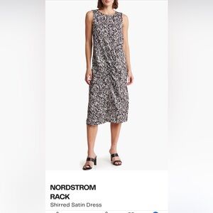 Nordstrom Monochrome Shirred Midi Dress